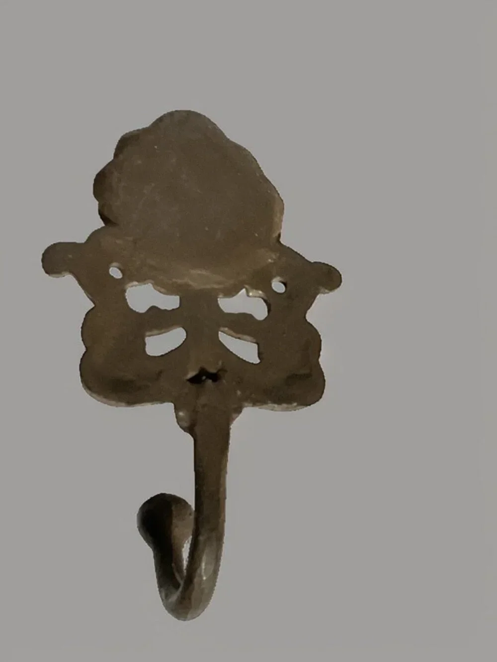 Vintage Decorative Cast Iron Wall Hook With Intricate Scroll Design